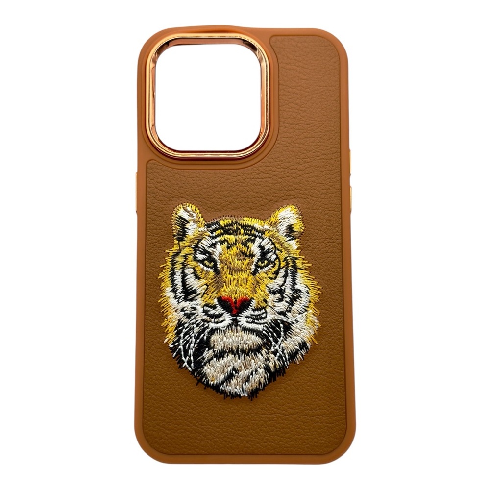 Apple iPhone 15 Pro Embroidered Tiger Case